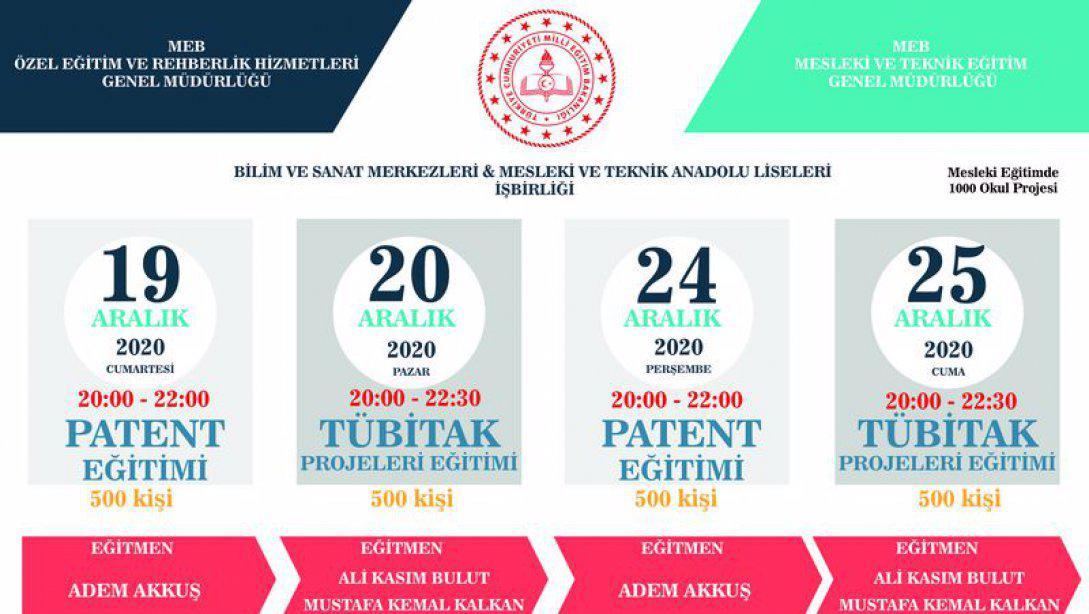 1000 OKULDA PATENT-TESCİL VE PROJE EĞİTİMLERİ BAŞLIYOR